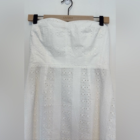 J.Crew Eyelet Strapless Sheath Dress in White NWT , sz 6 - Picture 7 of 10